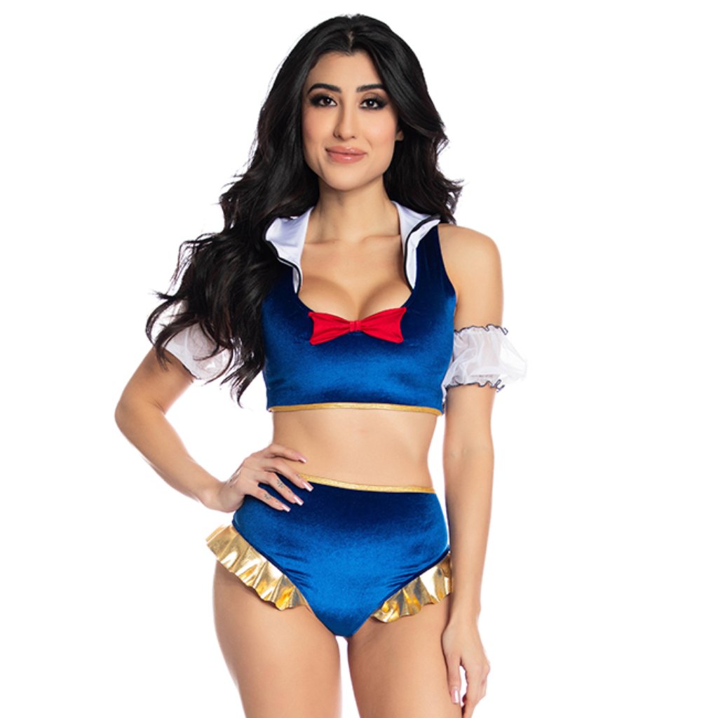 Sexy Snow White Magic Mirror Halloween Costume 3 Piece Set Velvet Arm Cuffs